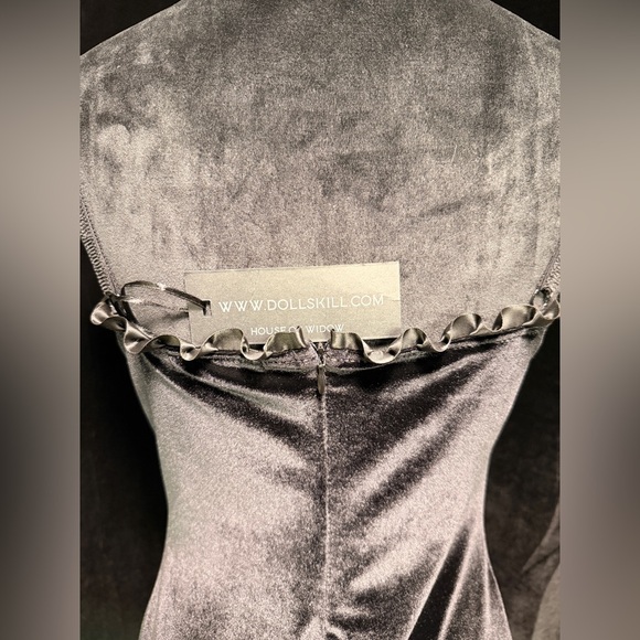 Dolls Kill Black Velvet Mini Dress - Picture 7 of 7